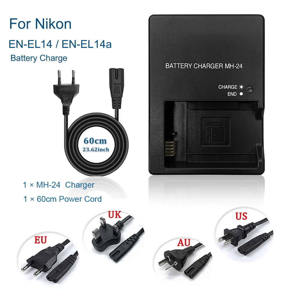 Nikon Camera D3500 - Cargador de batería MH-24 para Nikon